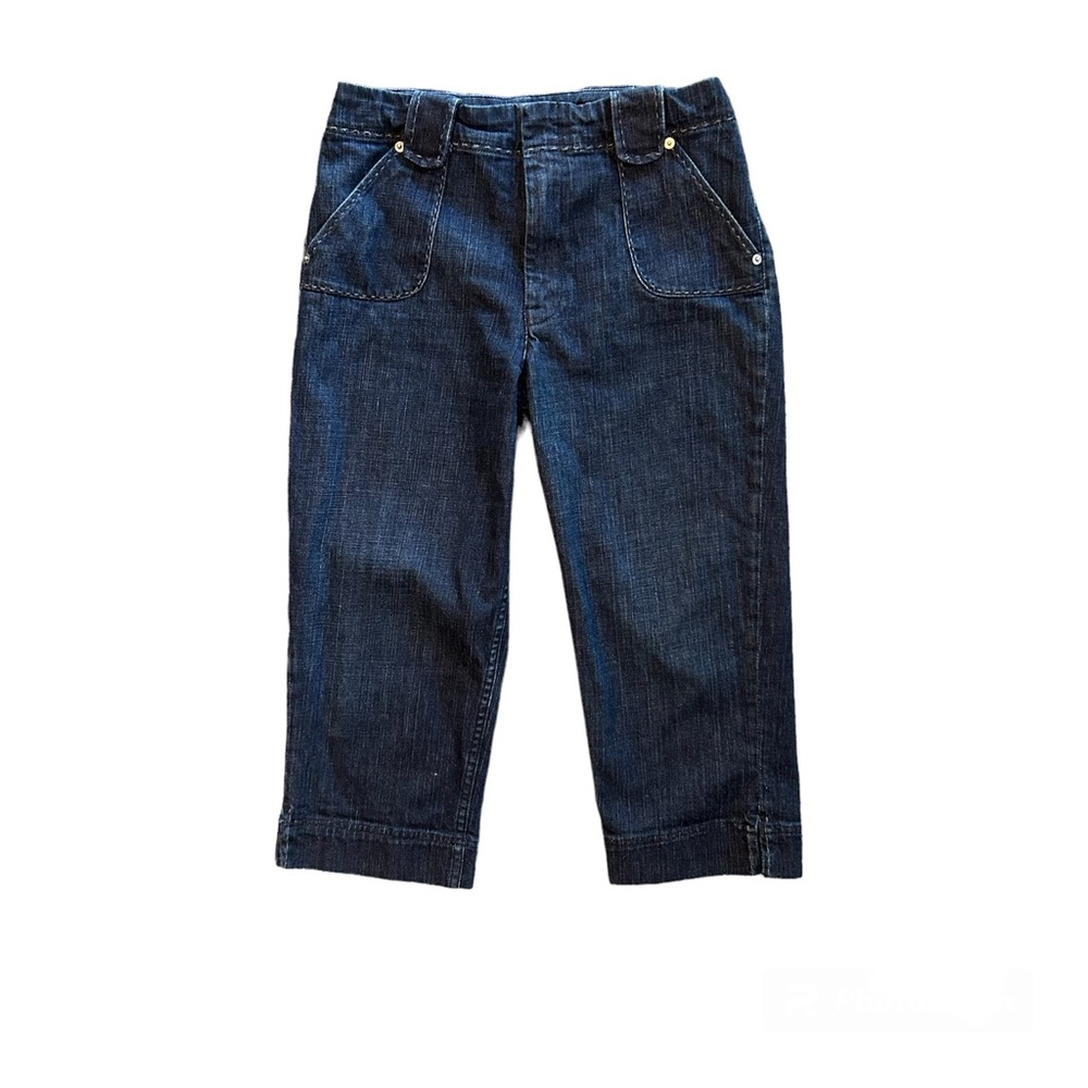 St. John Sport wide leg crop denim jeans size 8